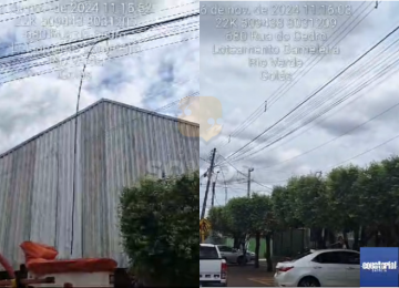 Fios soltos em porta de escola em Rio Verde são de telefonia, explicou a Equatorial Goiás 