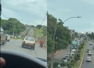 Grande congestionamento no túnel de acesso ao Residencial Gameleira, em Rio Verde-GO