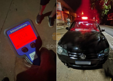 PM flagra motorista bêbado e sem habilitação dirigindo em zigue-zague