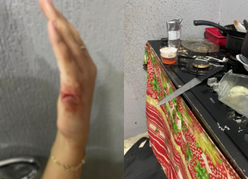 Polícia Militar prende homem que atacou companheira com caco de vidro no Bairro Popular