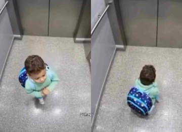 Menino ora dentro de elevador travado e porta se abre segundos depois; vídeo emociona a internet