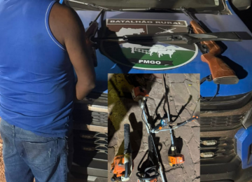 Batalhão Rural apreende armas de fogo e ferramentas de origem suspeita na zona rural de Jataí