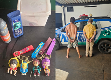 PM localiza suspeitos de furtos em supermercados e dupla acaba brigando dentro de viatura em Rio Verde