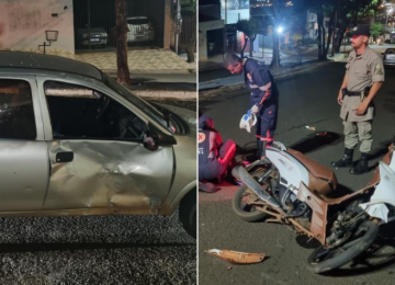 Motociclista fica ferida após acidente na Vila Borges e motorista foge sem prestar socorro