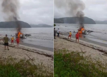 Aeronave de pequeno porte cai em Ubatuba (SP); Cinco pessoas estavam a bordo 