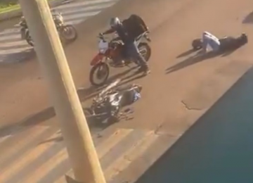 Acidente entre motocicletas deixa mulher ferida, em Rio Verde