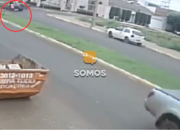 Vídeo de câmera de segurança mostra momento exato de acidente na AV. JK, em Rio Verde