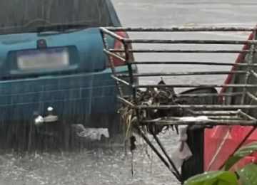 Vídeo mostra menina de 13 anos presa pelos cabelos sendo resgatada durante temporal em Goiânia