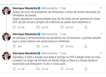 Mandetta é demitido por Bolsonaro em meio à crise do novo coronavírus