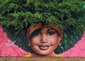 Viola Davis compartilha em seu Instagram grafite de artista de Trindade/GO