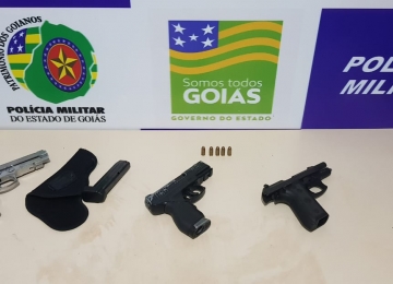 PM prende 3 jovens por porte ilegal de arma de fogo que se passavam por policiais em Rio Verde