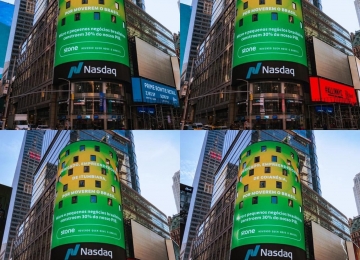 Homenagem à empreendedores no painel da Times Square em Nova York destacou ao todo 12 cidades goianas