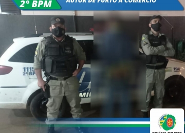 Polícia Militar prende em flagrante homem por arrombamento e furto em comércio de Rio Verde