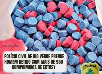Com mais de 950 comprimidos de ecstasy homem é preso em Rio Verde 