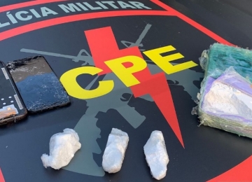 CPE prende em flagrante traficante com porção de cocaína avaliada em R$ 50 mil 