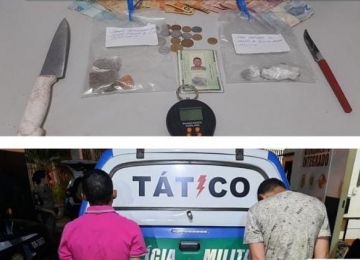 Dois homens são presos no Bairro Popular por tráfico de drogas