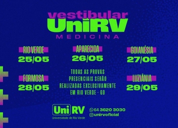 UniRV inicia hoje provas presenciais do Vestibular de Medicina 2026/2 em Rio Verde