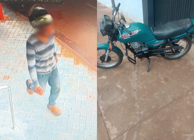 Câmeras flagram homem furtando motocicleta no Jardim Presidente; veículo foi recuperado pela PM