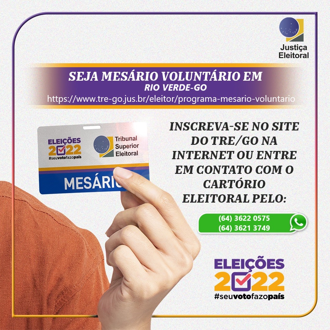 Estão abertas as inscrições para mesário voluntário nas Eleições 2022