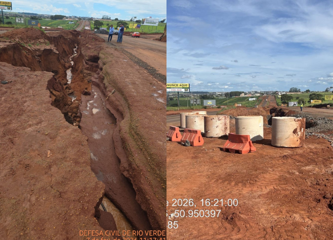 GO-174 passa por interdição parcial após erosão e é liberada após ação emergencial