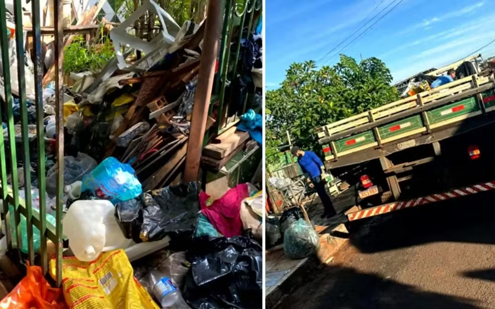 Fiscais retiram cinco caminhões de entulho de casa em Rio Verde