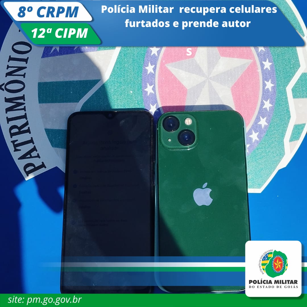 Polícia Militar recupera celulares furtados em São Simão