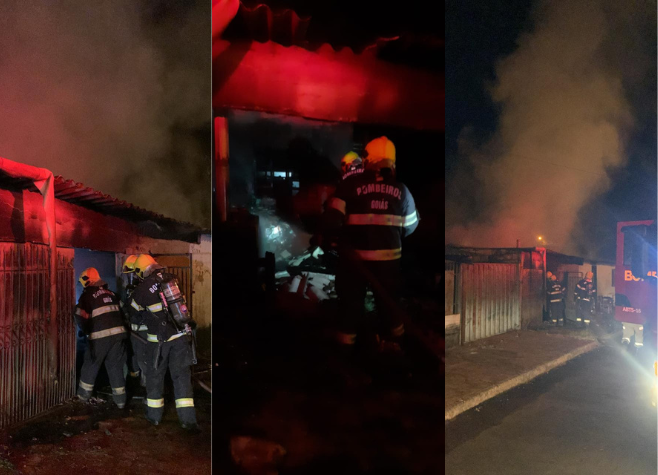 Incêndio atinge imóvel com moradores na Vila Santa Cruz, em Rio Verde