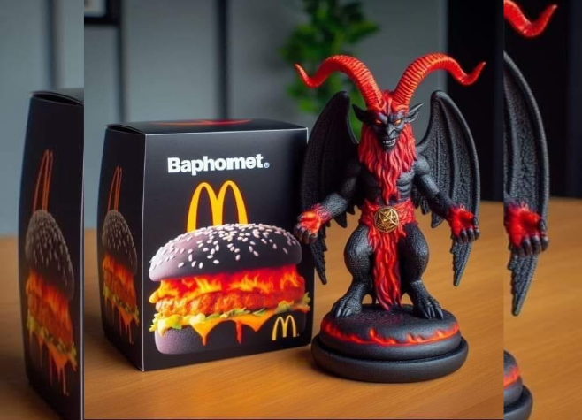 Internet fica assustada com falso lanche demoníaco do McDonald's; imagem do produto foi criado por IA