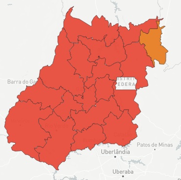 Mapa da Covid em Goiás volta a ter apenas uma região fora da calamidade