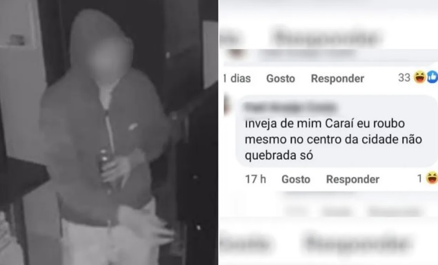 PM prende suspeito de furtar lanchonete e debochar do crime em rede social em Itumbiara