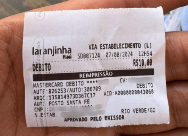 Menor de idade abastece moto e compra cigarro eletrônico com cartão perdido em Rio Verde 