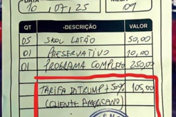 Recibo de 'cabaré' com taxa anti-Trump viraliza nas redes