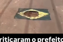 Moradores transformam buracos em pintura do Brasil e protesto 'criativo' viraliza no MA