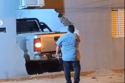 Caminhonete acelera durante manobra e invade alojamento em Jataí