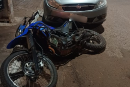 Motociclista fica ferido após avançar placa de pare e provocar acidente em Rio Verde