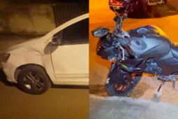 Motociclista sofre fratura ao colidir em veículo no Bairro Martins, em Rio Verde
