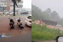 Chuva forte alaga ruas de Rio Verde e deixa asfalto danificado; Motoristas enfrentam trânsito difícil