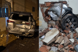 Ônibus colide com SW4 estacionada e veículo é arremessado contra residência no Residencial Canaã