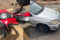 Motorista joga carro contra motociclista após desentendimento e é preso na Vila Borges, em Rio Verde