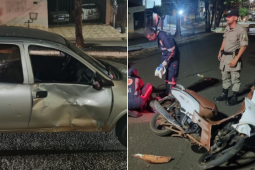 Motociclista fica ferida após acidente na Vila Borges e motorista foge sem prestar socorro