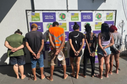 Ação rápida da PM resulta na condução de oito envolvidos após furto em loja de Rio Verde