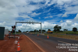 Rota Verde instala primeiro pórtico de pedágio eletrônico na BR-060, em Acreúna