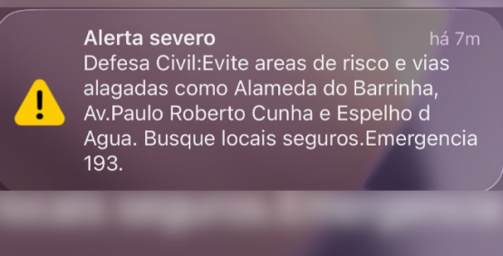 Defesa Civil alerta para risco de alagamentos em Rio Verde nesta segunda (09)