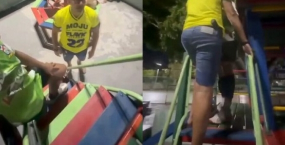 Policial e jovem se envolvem em briga em parquinho de praça após discussão sobre camisa com símbolo político
