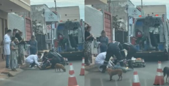  Acidente entre moto e carro deixa uma pessoa ferida na Rua Goiânia em Rio Verde 