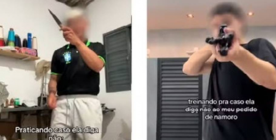 Trend violenta no TikTok em que homens reagem 