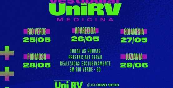 UniRV inicia hoje provas presenciais do Vestibular de Medicina 2026/2 em Rio Verde