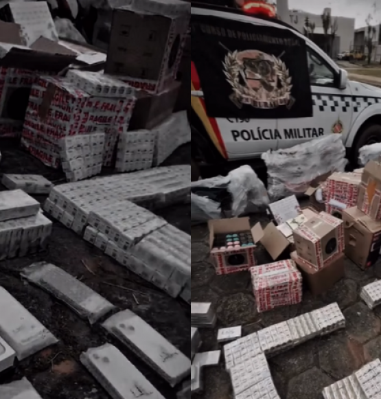Carga com mais de 150 Iphones e canetas emagrecedoras é apreendida pela PM na divisa entre DF e GO