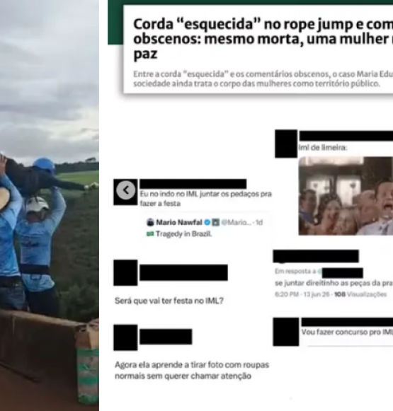 Perfis que atacaram jovem morta em salto sem cordas são retirados do ar após repercussão nacional
