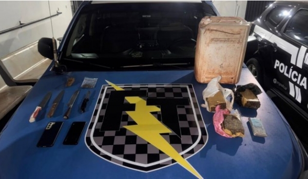 PM descobre tambor enterrado com maconha no Bairro Gameleira; três são presos